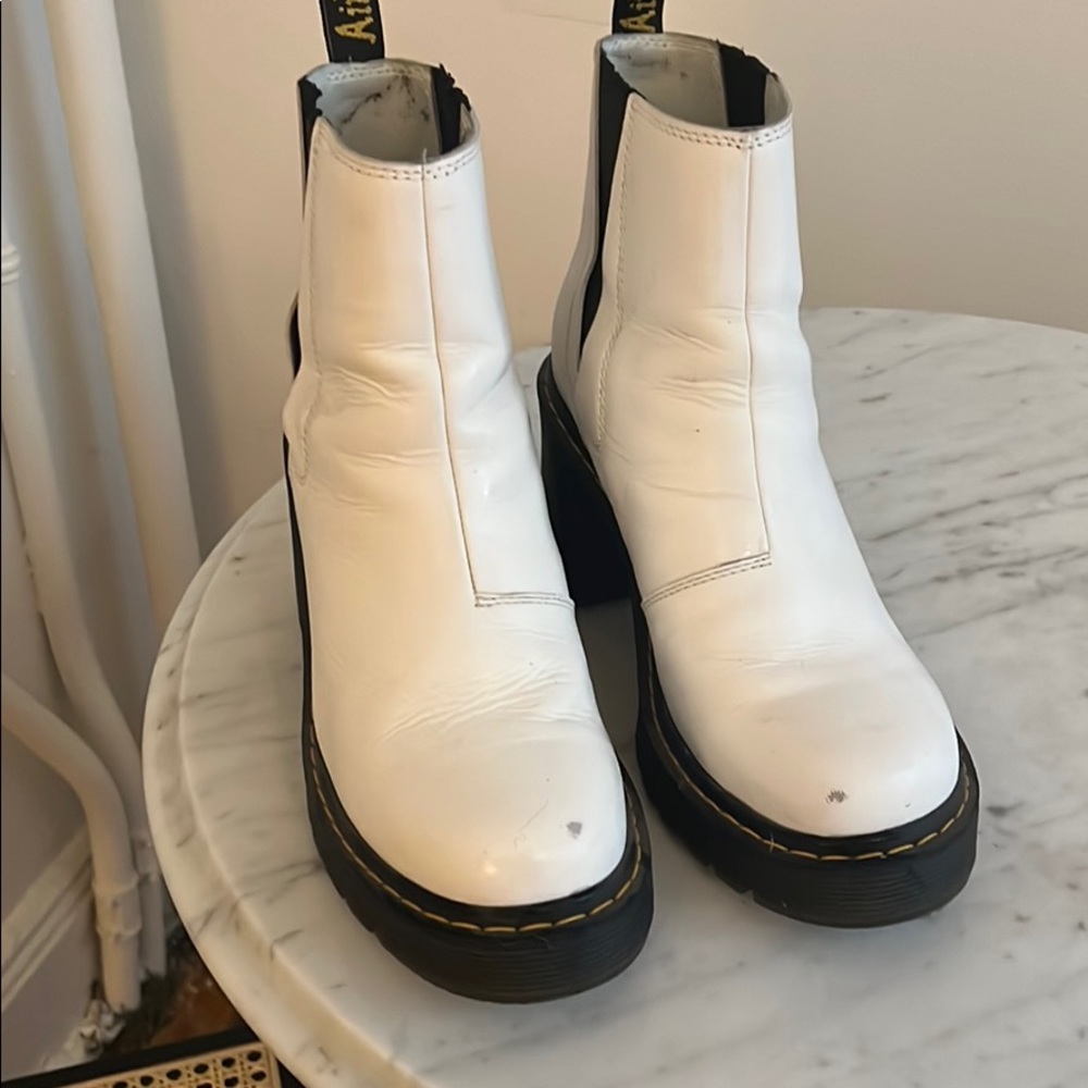 White Doc Marten Chelsea Boots